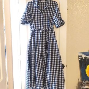 NWOT Gingham shirt dress
